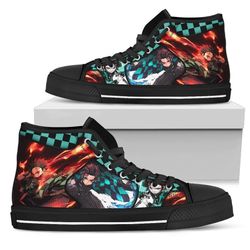 tanjiro high top shoes custom for fans demon siayer anime