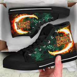 tanjiro high top shoes custom for fans demon siayer anime