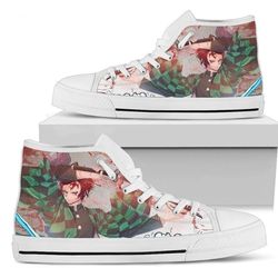 tanjiro high top shoes custom for fans demon siayer anime