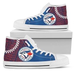 toronto biue jays mlb baseball  custom canvas high top shoes