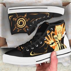 uzumaki bijuu mode high top shoes custom naruto anime for fans