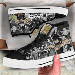 yuno high top shoes custom black clover anime for fans