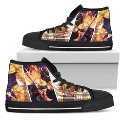 zenitsu high top shoes custom for fans demon siayer anime