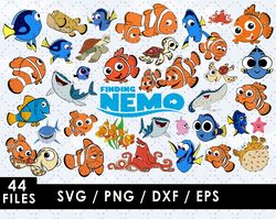 finding nemo svg files, finding nemo png files, vector png images, svg cut file for cricut, clipart bundle pack