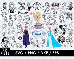 frozen svg files, frozen png files, vector png images, svg cut file for cricut, clipart bundle pack