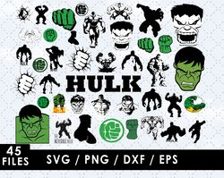 hulk svg files, hulk png files, vector png images, svg cut file for cricut, clipart bundle pack