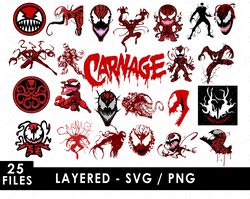 carnage svg files, carnage png files, vector png images, svg cut file for cricut, clipart bundle pack