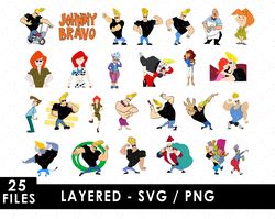 johnny bravo svg files, johnny bravo png files, vector png images, svg cut file for cricut, clipart bundle pack