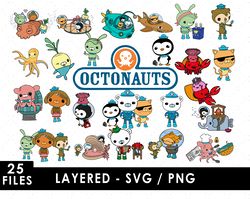 octonauts svg files, octonauts png files, vector png images, svg cut file for cricut, clipart bundle pack