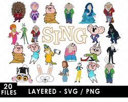 sing svg files, sing png files, vector png images, svg cut file for cricut, clipart bundle pack