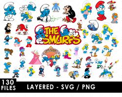 smurfs svg files, smurfs png files, vector png images, svg cut file for cricut, clipart bundle pack