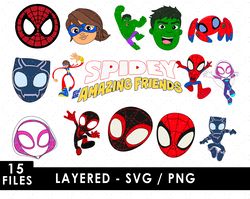 spidey svg files, spidey png files, vector png images, svg cut file for cricut, clipart bundle pack