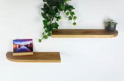 floating bolt support shelf solid oak wood with rounded