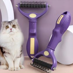 double-sided pet deshedding brush multi-purpose skin