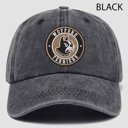Wofford Terriers NCAA Embroidered Distressed Hat, NCAA Wofford Terriers Logo Embroidered Hat, Baseball Cap