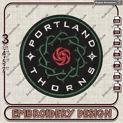 portland thorns fc embroidery design, nwsl logo embroidery files, nwsl portland logo, machine embroidery pattern