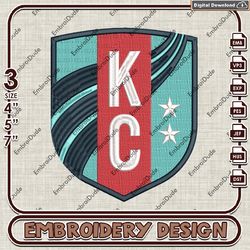 kansas city current embroidery design, nwsl logo embroidery files, nwsl kansas city logo, machine embroidery pattern