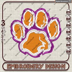 ncaa clemson tigers logo emb files, clemson tigers embroidery design, ncaa machine embroidery files