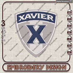 NCAA Xavier Musketeers Logo Emb Files, NCAA Xavier Musketeers Embroidery Design, NCAA Team Machine Embroidery Files