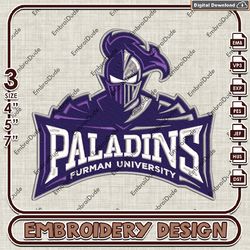 Ncaa Furman Paladins, Machine Embroidery Files, Furman Paladins Logo Embroidery Designs, NCAA Embroidery Files