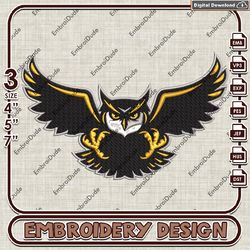 kennesaw state owls machine embroidery design, ncaa ksu owls embroidery, sport embroidery, ncaa logo embroidery
