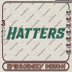 ncaa stetson hatters word logo machine embroidery files, ncaa team emb file, stetson hatters embroidery