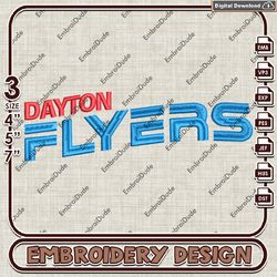 dayton flyers word logo embroidery design ,ncaa dayton flyers embroidery, ncaa embroidery file