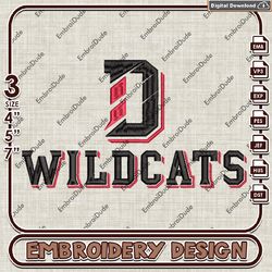 ncaa davidson wildcats team logo embroidery design ,ncaa davidson wildcats embroidery, ncaa embroidery file