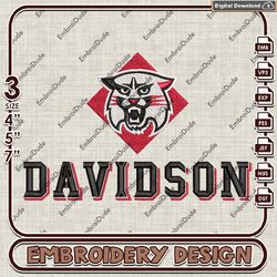 ncaa davidson wildcats head mascot word logo embroidery design ,ncaa davidson wildcats embroidery, ncaa embroidery file