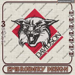 davidson wildcats head mascot logo embroidery design ,ncaa davidson wildcats embroidery, ncaa embroidery file