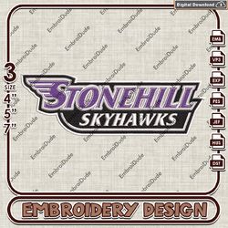 ncaa stonehill skyhawks word logo embroidery design ,ncaa stonehill skyhawks embroidery, ncaa embroidery file