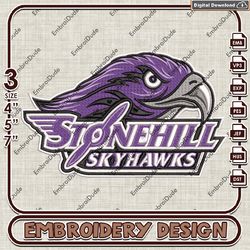 stonehill skyhawks head mascot team logo embroidery design ,ncaa stonehill skyhawks embroidery, ncaa embroidery file