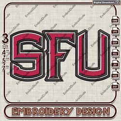 st. francis red flash text logo embroidery design ,ncaa st. francis red flash embroidery, ncaa embroidery file