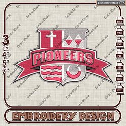 ncaa sacred heart pioneers logo embroidery design ,sacred heart pioneers embroidery, ncaa embroidery file