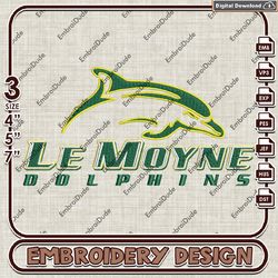 le moyne dolphins team logo embroidery design ,ncaa le moyne dolphins embroidery, ncaa embroidery file