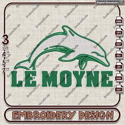 ncaa le moyne dolphins mascot logo embroidery design , le moyne dolphins embroidery, ncaa embroidery file