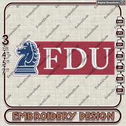ncaa fairleigh dickinson knights text logo embroidery design , ncaa embroidery, ncaa embroidery file