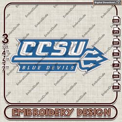 ncaa central connecticut blue devils text logo embroidery design , ncaa embroidery, ncaa embroidery file