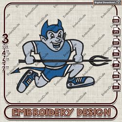 ncaa central connecticut blue devils mascot logo embroidery design , ncaa embroidery, ncaa embroidery file