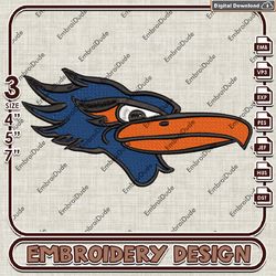 ncaa utsa roadrunners logo embroidery design , ncaa utsa roadrunners embroidery, ncaa embroidery file