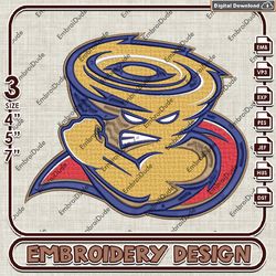 ncaa tulsa golden hurricane mascot logo embroidery design , ncaa tulsa golden hurricane embroidery, ncaa embroidery file