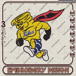 ncaa tulsa golden hurricane logo embroidery design , ncaa tulsa golden hurricane embroidery, ncaa embroidery file