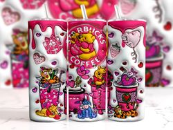 3d inflated cartoon valentine tumbler wrap, bear and friends 3d christmas inflated tumbler wrap, puffy tumbler