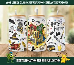 magic libbey glass png, can glass wrap png, 16oz can glass png, wizard can glass full wrap png, 16oz coffee glass png