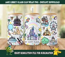 magic castle tumbler wrap, 16oz libbey can glass, cartoon tumbler wrap, magic kingdom, magic can glass,happiest place