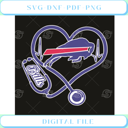 buffalo bills heart stethoscope svg sport svg, buffalo bills - carol shirt store