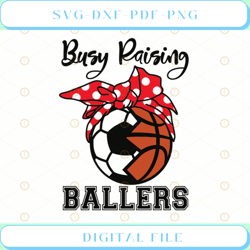 busy raising ballers soccer basketball ball with red headband for socc