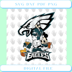 eagles with mickey and donald svg, sport team svg, mickey svg, donald svg