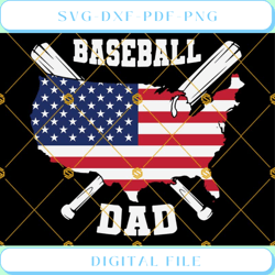 father's day svg png dxf eps files for silhouette baseball svg