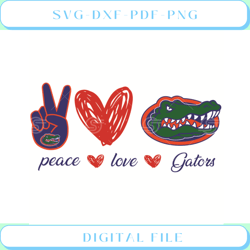 florida gator peace love svg sport svg, peace svg, love svg